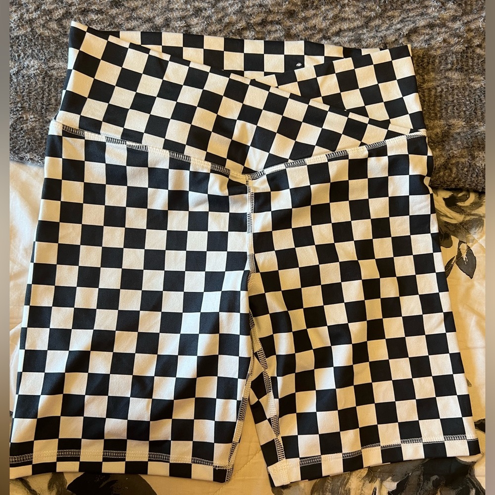 Checkered Biker Shorts